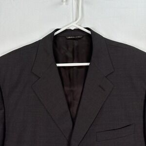 Canali Blazer Mens 46L Dark Brown 100% Wool 3-Button Sport Coat Made In Italy